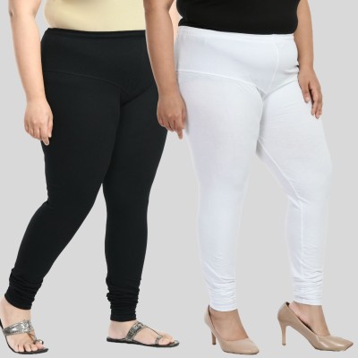 City Fashion Churidar  Ethnic Wear Legging(Black, White, Solid)