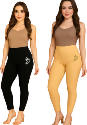 KK YARA Ankle Length  Ethnic Wear Legging(Black, Beige, Solid)