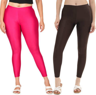 LoveiT Ankle Length Western Wear Legging(Pink, Brown, Solid)