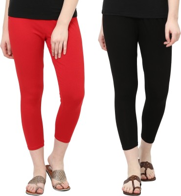 NGT Ankle Length  Western Wear Legging(Red, Black, Solid)