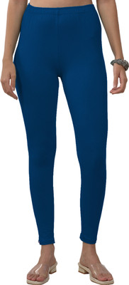 Lyra Ankle Length Western Wear Legging(Light Blue, Solid)