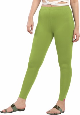 FLY BIRDS Ankle Length Western Wear Legging(Green, Solid)