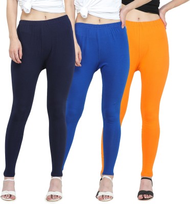 Angelos Fashions Ethnic Wear Legging(Blue, Orange, Dark Blue, Solid)