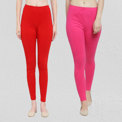 Style Access Ankle Length  Western Wear Legging(Red, Pink, Solid)