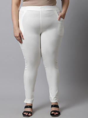 TAG-7 Ankle Length Ethnic Wear Legging(White, Solid)