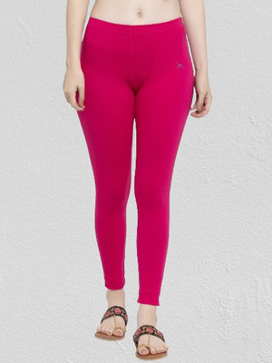 Trend Level Ankle Length  Western Wear Legging(Pink, Solid)