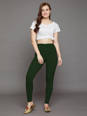 Nilan Tees Wear Ankle Length  Western Wear Legging(Green, Solid)