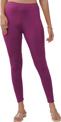 Lyra Ankle Length  Ethnic Wear Legging(Purple, Solid)