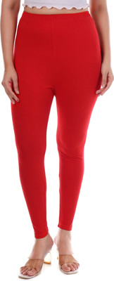 tpf Ankle Length  Western Wear Legging(Red, Solid)