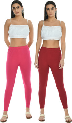 Sukhharta Ankle Length  Western Wear Legging(Pink, Maroon, Solid)