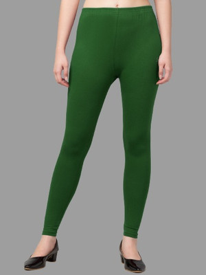 Trend Level Ankle Length  Western Wear Legging(Green, Solid)
