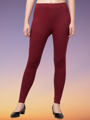 Style Access Ankle Length  Western Wear Legging(Maroon, Solid)