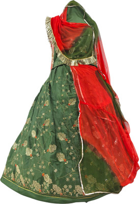 Man Fashion Embroidered Semi Stitched Rajasthani Poshak(Light Green)
