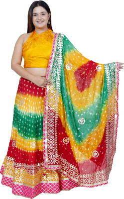 PAHNAVA Embroidered Semi Stitched Lehenga Choli(Multicolor)