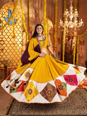 odette Embroidered Semi Stitched Lehenga Choli(Multicolor)