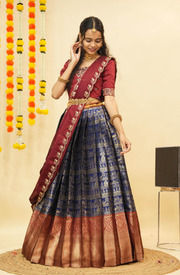 MR Y Embroidered Semi Stitched Lehenga Choli(Multicolor)