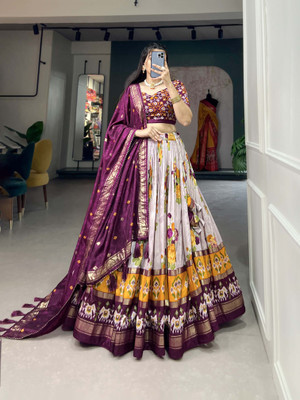 Deco Enterprise Printed Semi Stitched Lehenga Choli(Multicolor)