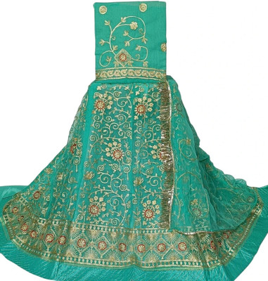 SHREE AMBEY TRADING Embroidered Semi Stitched Rajasthani Poshak(Light Blue)