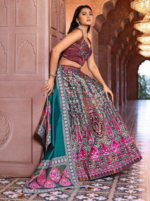 PURVAJA Self Design Semi Stitched Lehenga Choli(Light Blue)