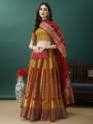 SWAMI STUDIO Self Design Semi Stitched Lehenga Choli(Multicolor)