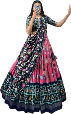 JesoriSaree Floral Print Semi Stitched Lehenga Choli(Multicolor)