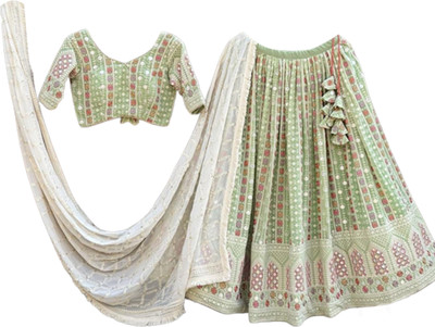 IYALAFAB Self Design Semi Stitched Lehenga Choli(Light Green)