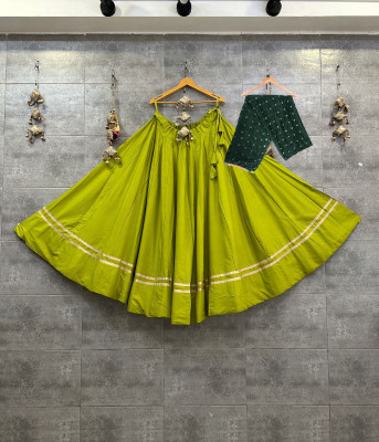 AAYUSHYAM ENTERPRISE Self Design Semi Stitched Lehenga Choli(Green)