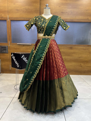 Sonu Creation Self Design Semi Stitched Lehenga Choli(Maroon)