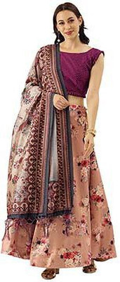 KAHIRAA WHOLETEX Digital Print Semi Stitched Lehenga Choli(Multicolor)