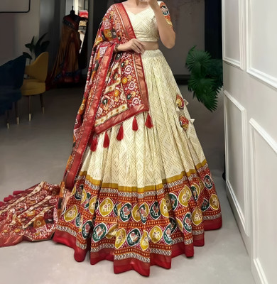 Lord Martin Printed Semi Stitched Lehenga Choli(Multicolor)