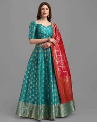 SWAMI STUDIO Self Design Semi Stitched Lehenga Choli(Light Blue)