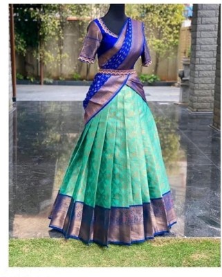 GRANTH MANIAFAB Self Design Semi Stitched Lehenga Choli(Dark Blue)