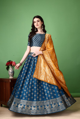 Julee Embellished Semi Stitched Lehenga Choli(Multicolor)
