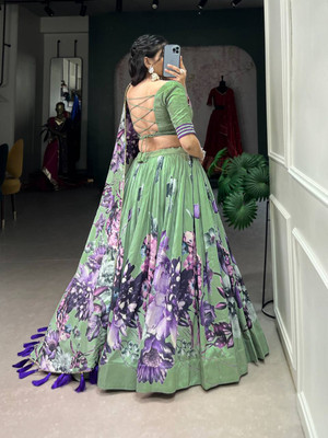 AAYUSHYAM ENTERPRISE Self Design Semi Stitched Lehenga Choli(Light Green)