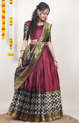Payu Self Design Semi Stitched Lehenga Choli(Maroon)