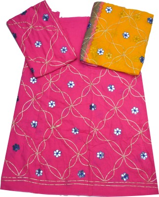 YUVI CREATIONS Embellished Semi Stitched Lehenga Choli(Pink)