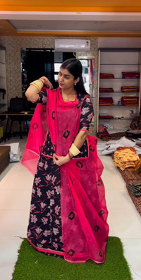 Man Fashion Embroidered Semi Stitched Rajasthani Poshak(Black)
