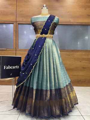 PinkBindi Self Design Semi Stitched Lehenga Choli(Multicolor)