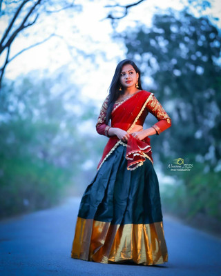 MR Y Self Design Semi Stitched Lehenga Choli(Green)