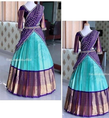 Harshiv Textile Self Design Semi Stitched Lehenga Choli(Beige)