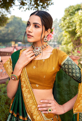 RADHVI BIZ Self Design Semi Stitched Lehenga Choli(Yellow)