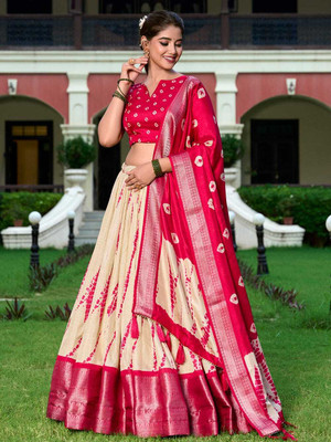 AAYUSHYAM ENTERPRISE Printed Semi Stitched Lehenga Choli(Red)