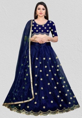 BIPIN FASHION Embroidered Semi Stitched Lehenga Choli(Blue)