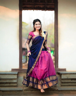 JUNCTIONWEAR Embroidered Semi Stitched Lehenga Choli(Pink)