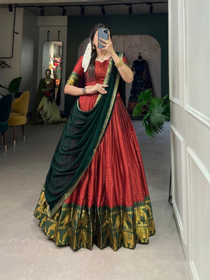 niv Solid Semi Stitched Lehenga Choli(Multicolor)