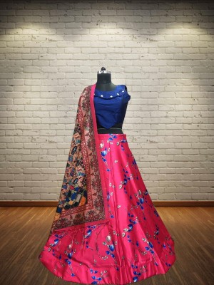 kaizen texo fab Digital Print Semi Stitched Lehenga Choli(Multicolor)