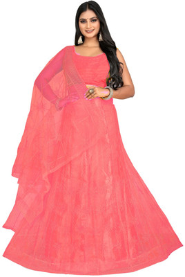 HKBDFAB Embroidered Semi Stitched Lehenga Choli(Multicolor)