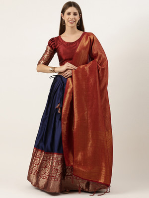 SHREE CREATION Self Design Semi Stitched Lehenga Choli(Dark Blue)