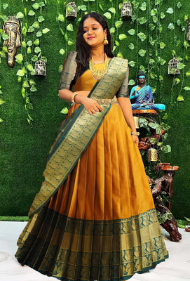MR Y Self Design Semi Stitched Lehenga Choli(Yellow)