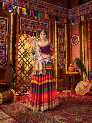 odette Printed Semi Stitched Lehenga Choli(Multicolor)